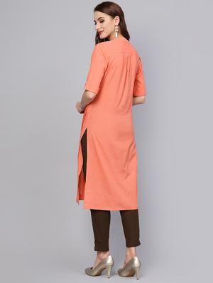 solid pintucks kurta pant set - 16302029 - Standard Image - 3