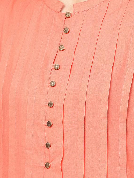 solid pintucks kurta pant set - 16302029 - Zoom Image - 4