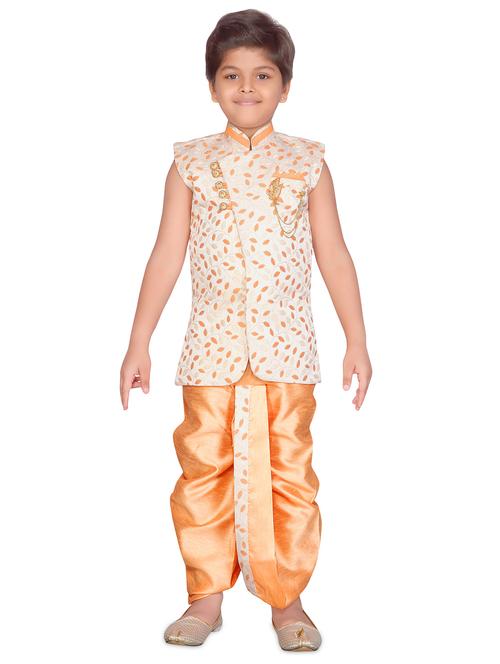 orange jute dhoti kurta set - 16302112 - Standard Image - 1