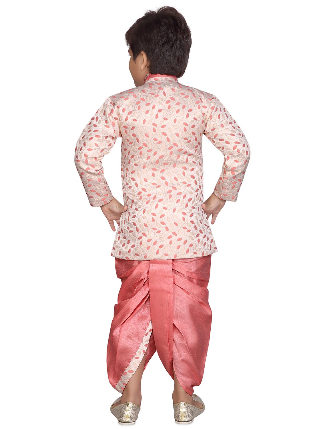 pink jute dhoti kurta set - 16302113 - Zoom Image - 3