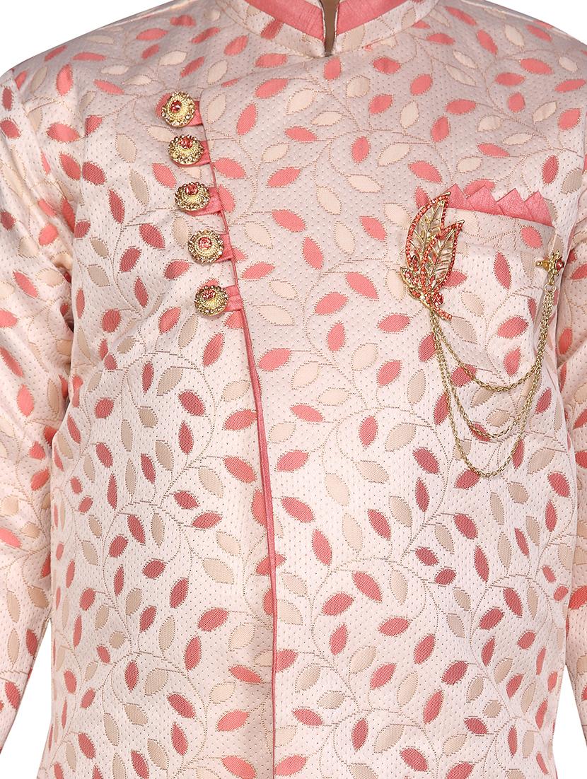 pink jute dhoti kurta set - 16302113 - Zoom Image - 4