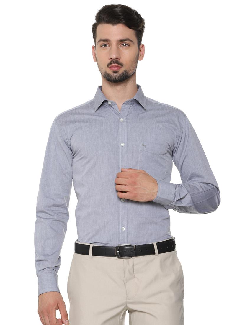 grey solid formal shirt - 16302137 - Zoom Image - 1