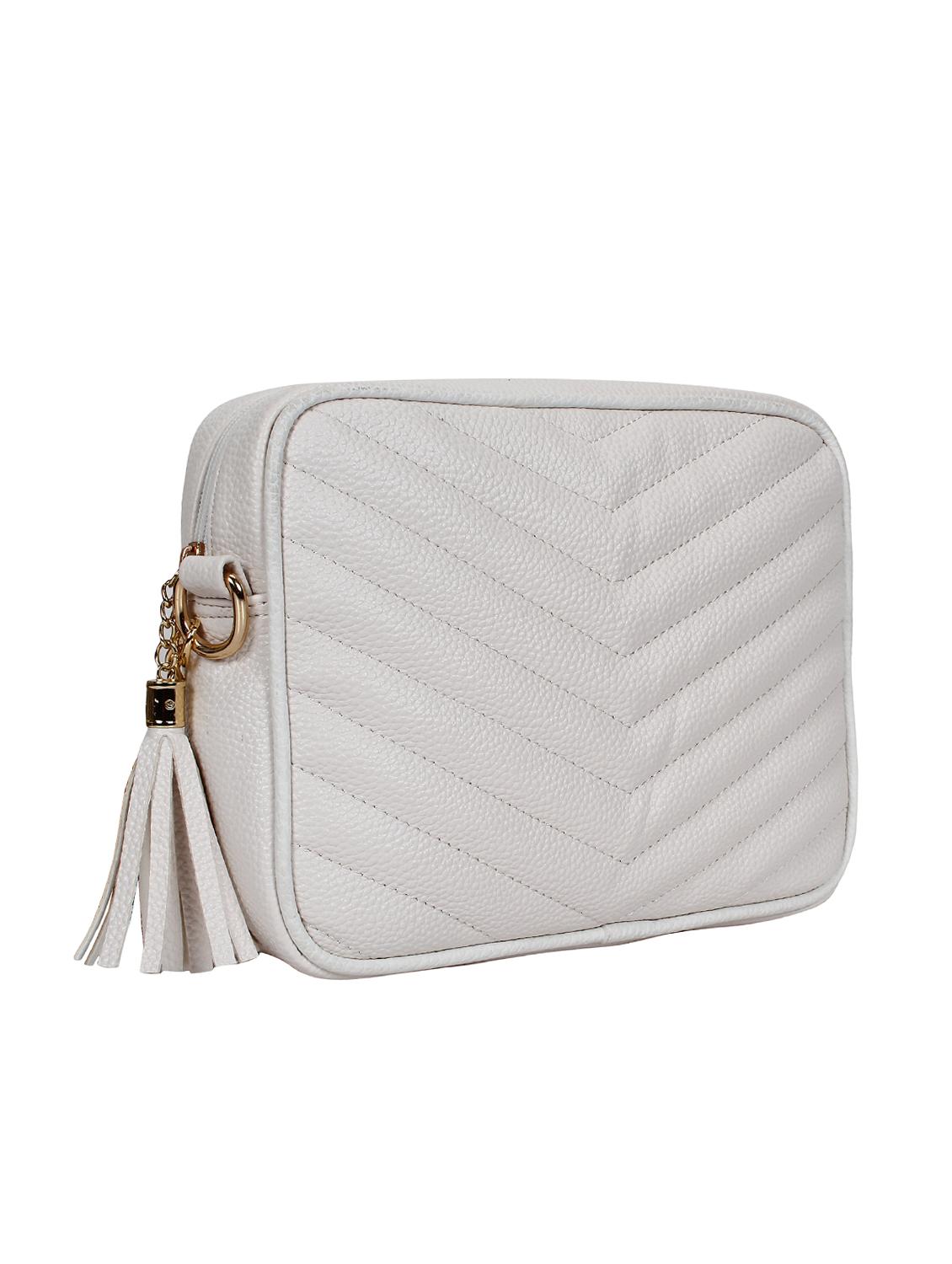 white leatherette (pu) regular sling bag - 16302321 - Zoom Image - 4