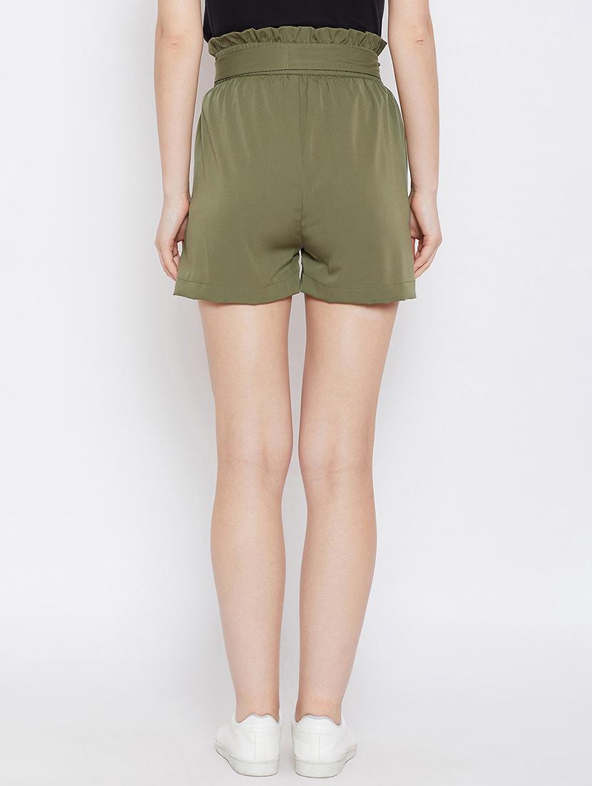 frill waist tie knot shorts - 16302387 - Zoom Image - 3