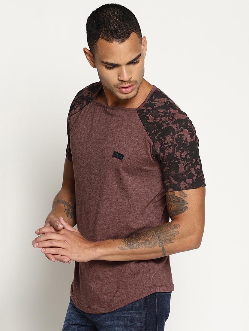 brown printed raglan tshirt - 16302858 - Zoom Image - 2