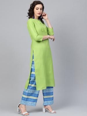 solid straight kurta - 16303430 - Standard Image - 2