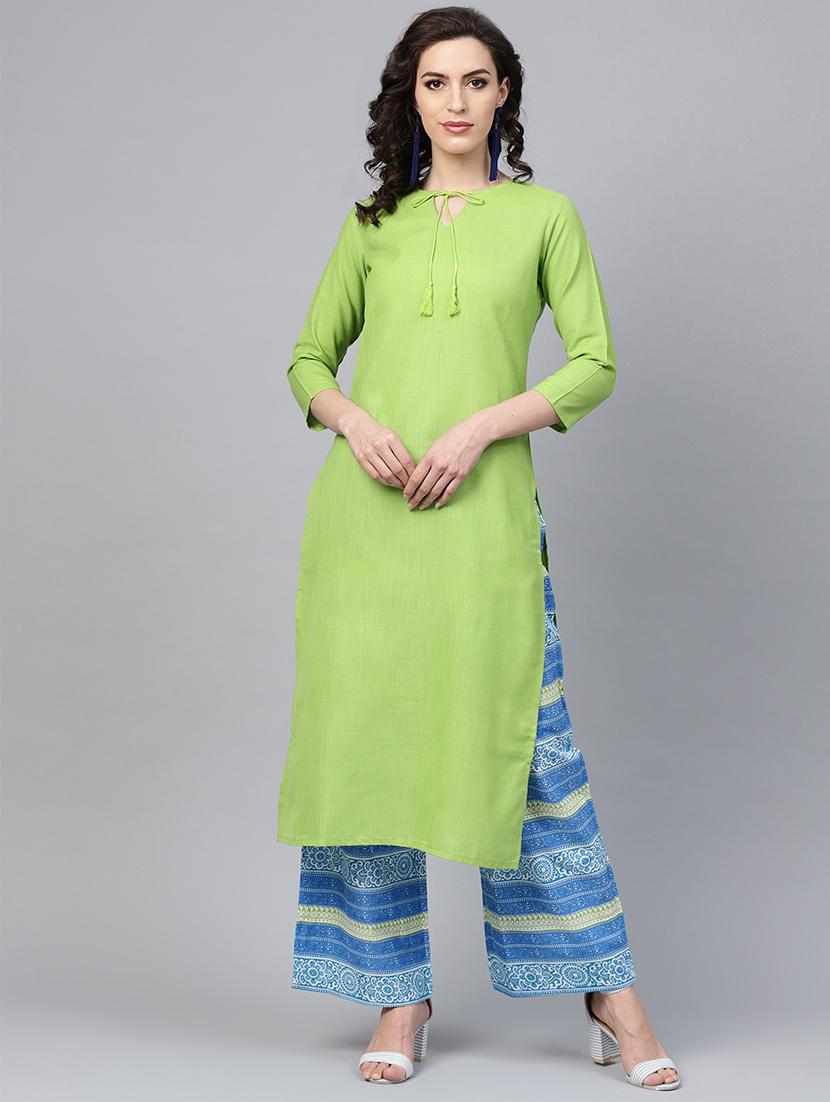 solid straight kurta - 16303430 - Zoom Image - 1