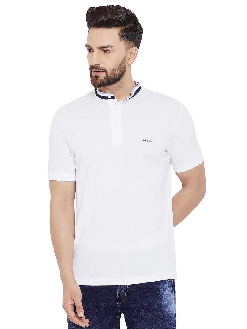 white solid collared tshirt - 16303519 - Zoom Image - 1