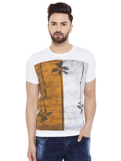 white tropical front print t-shirt - 16303540 - Standard Image - 1