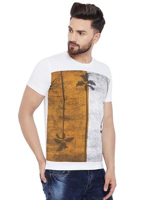 white tropical front print t-shirt - 16303540 - Standard Image - 2
