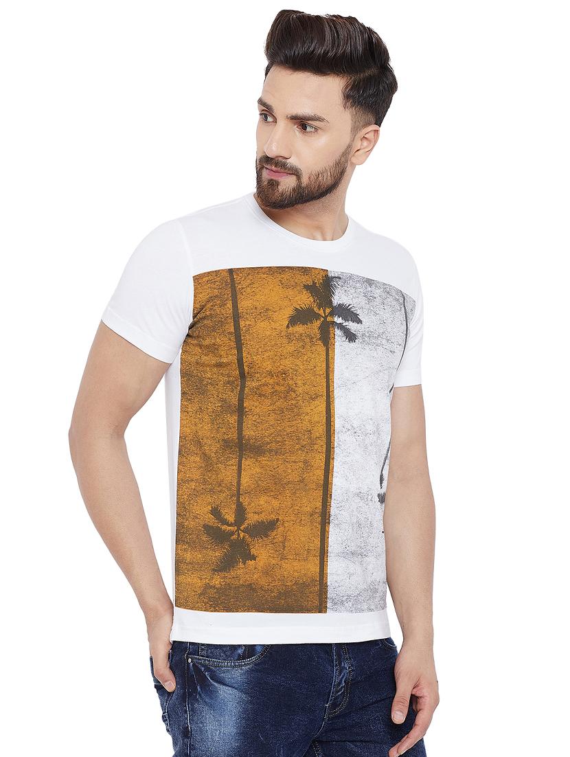 white tropical front print t-shirt - 16303540 - Zoom Image - 2