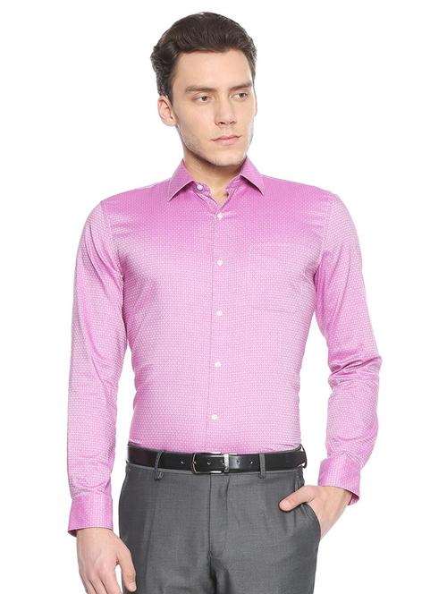 pink slim fit printed formal shirt - 16304096 - Standard Image - 1