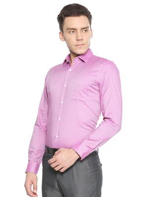 pink slim fit printed formal shirt - 16304096 - Standard Image - 2