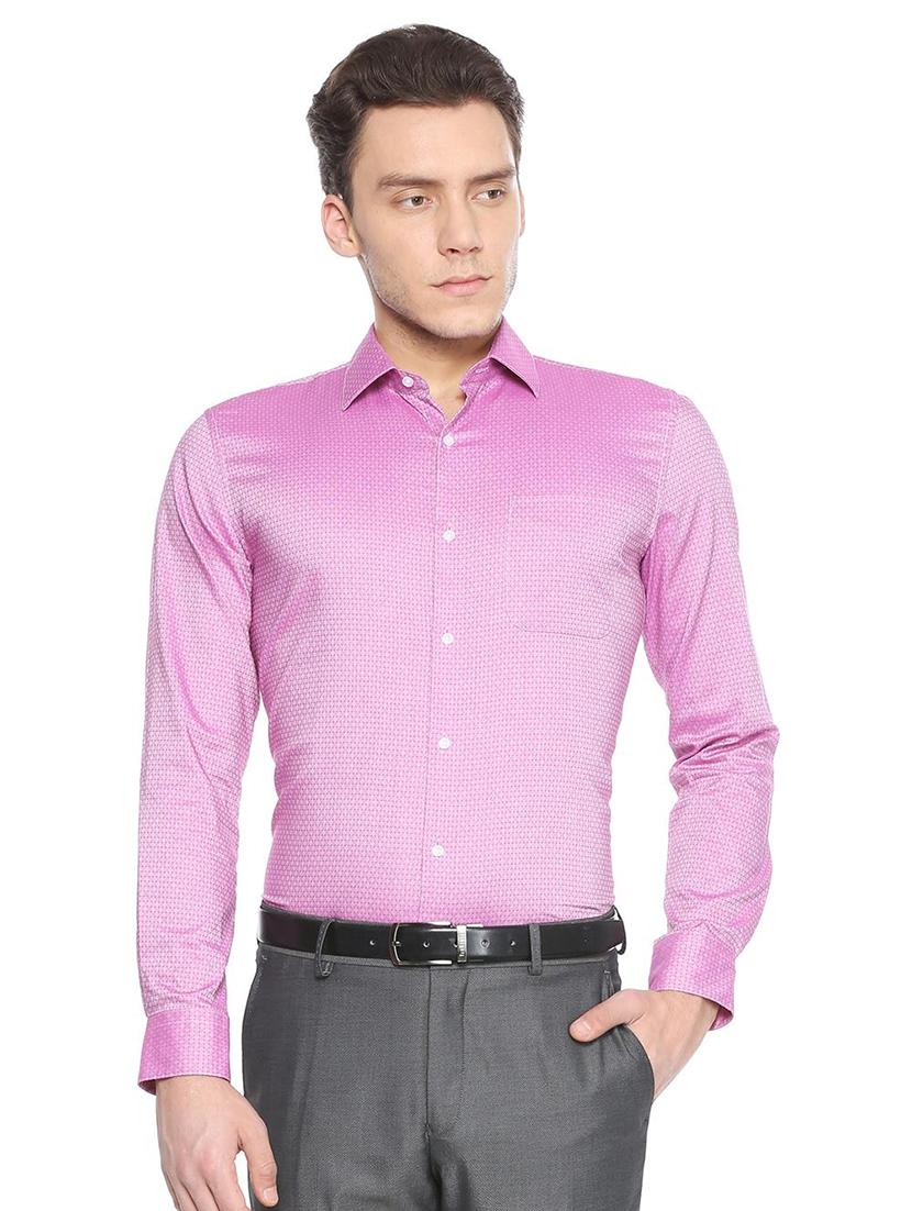 pink slim fit printed formal shirt - 16304096 - Zoom Image - 1