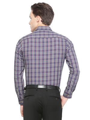 blue slim fit checked casual shirt - 16304098 - Standard Image - 3