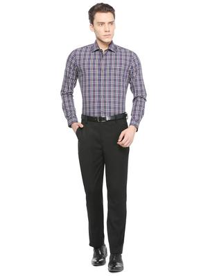 blue slim fit checked casual shirt - 16304098 - Standard Image - 4