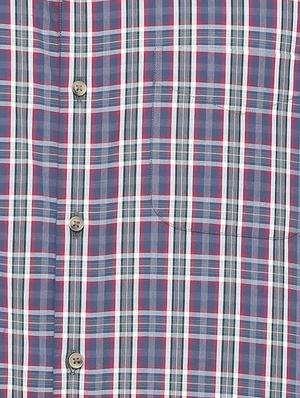 blue slim fit checked casual shirt - 16304098 - Standard Image - 5