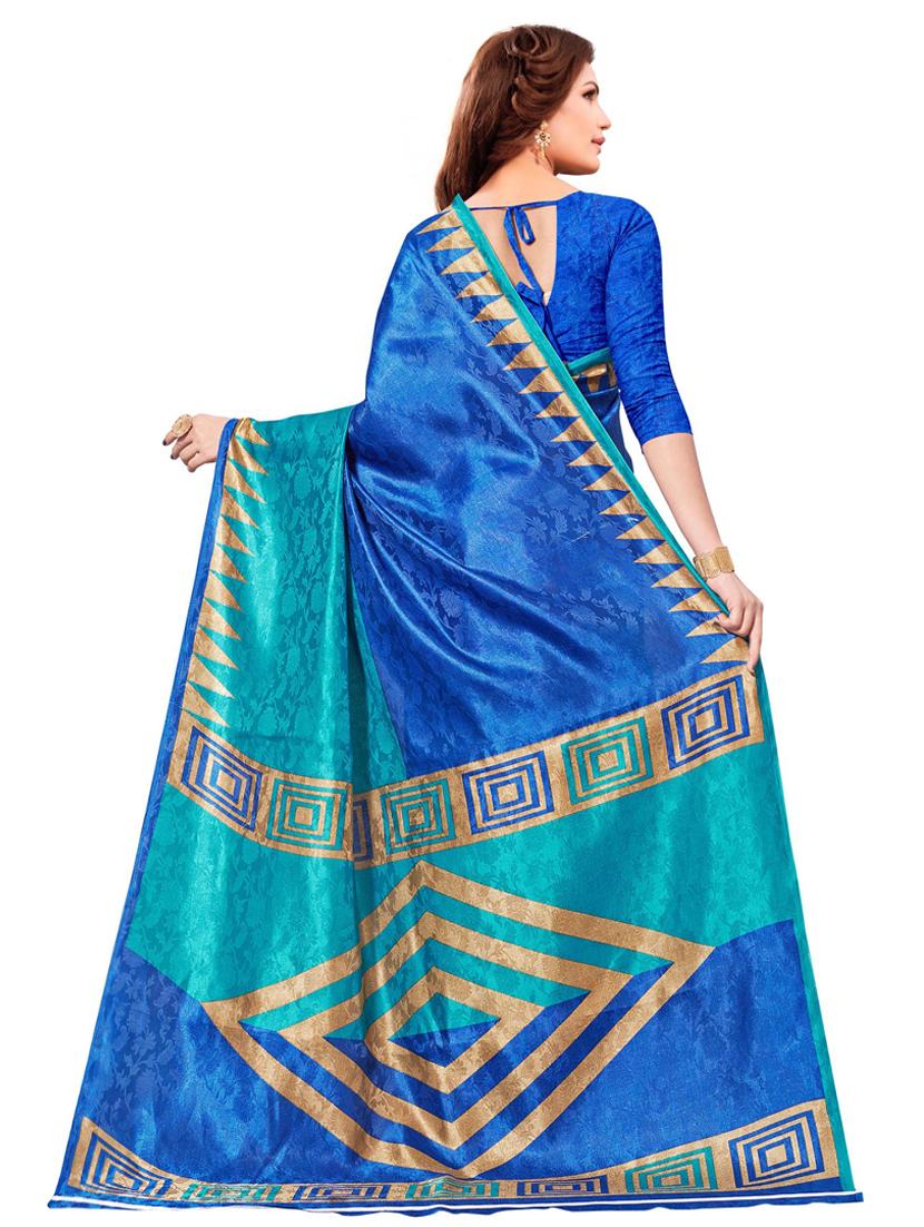 geometrical printed saree with blouse - 16304509 - Zoom Image - 2