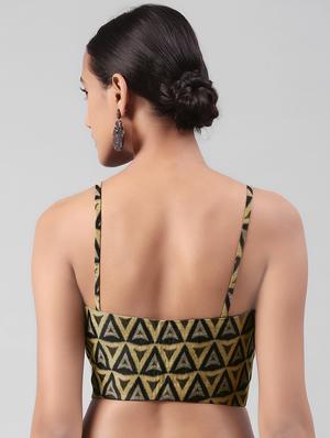 beige satin brocade blouse - 16304592 - Standard Image - 3