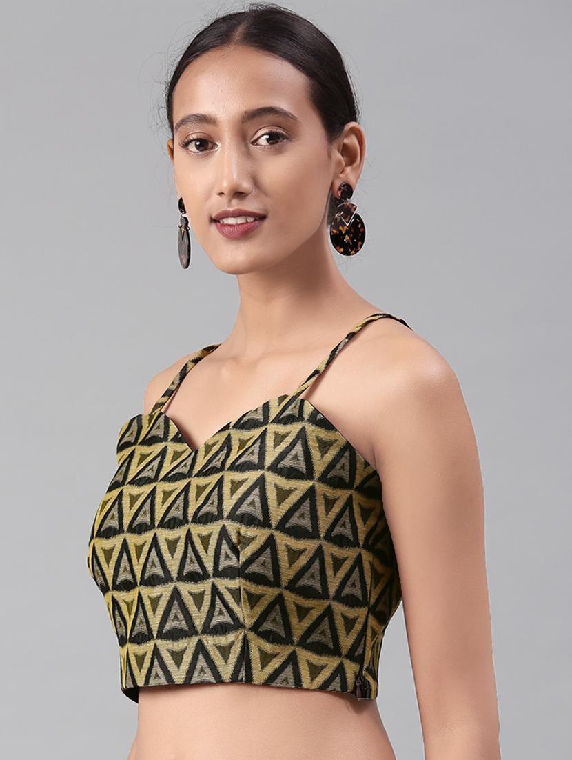beige satin brocade blouse - 16304592 - Zoom Image - 2