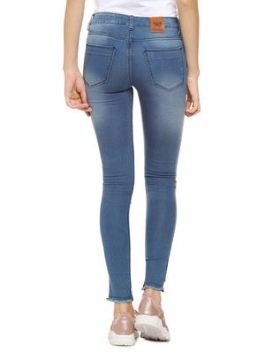 side taped frayed hem jeans - 16304637 - Standard Image - 3