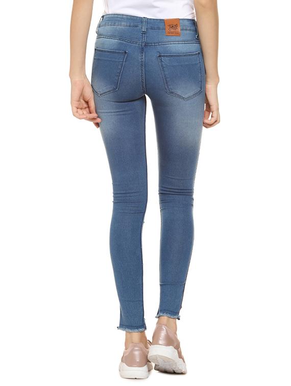 side taped frayed hem jeans - 16304637 - Zoom Image - 3