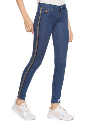 high rise side taped jeans - 16304639 - Standard Image - 2