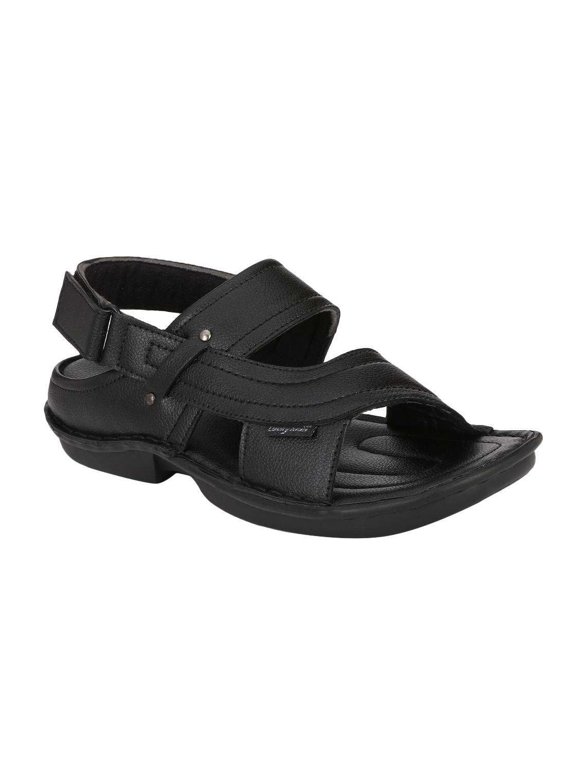 black leatherette back strap sandals - 16304679 - Zoom Image - 1