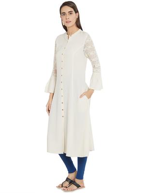 solid a-line kurta - 16304771 - Standard Image - 2