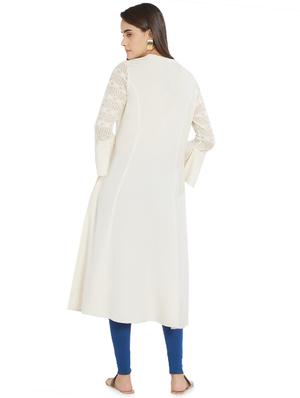 solid a-line kurta - 16304771 - Standard Image - 3