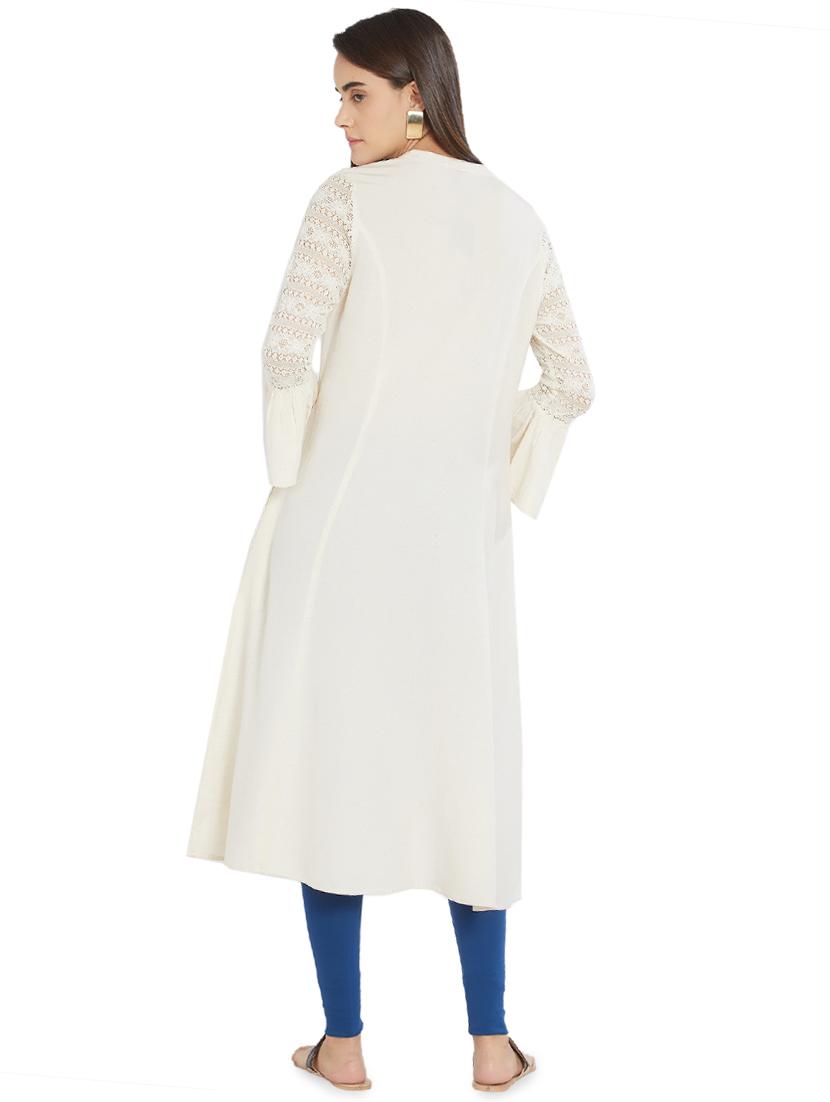 solid a-line kurta - 16304771 - Zoom Image - 3