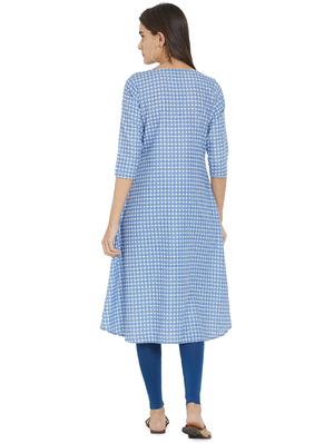 striped straight kurta with printed jacket - 16304778 - Standard Image - 3