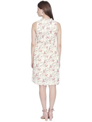 tassel detail front tie up floral dress - 16304785 - Standard Image - 3