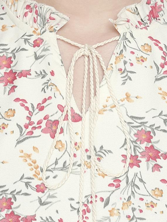 tassel detail front tie up floral dress - 16304785 - Zoom Image - 5