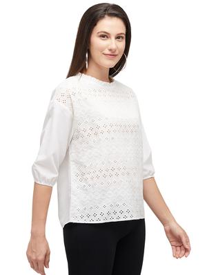 keyhole back schiffli top - 16304804 - Standard Image - 2