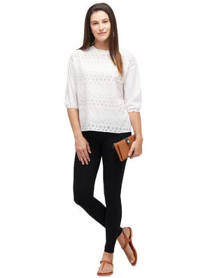 keyhole back schiffli top - 16304804 - Standard Image - 4