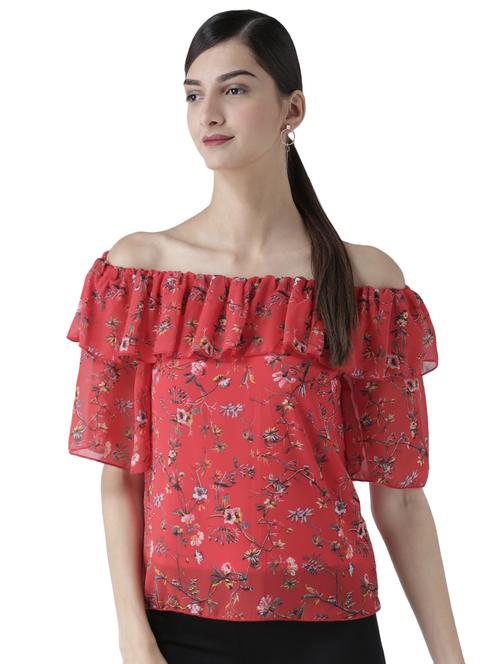 off-shoulder floral top - 16304811 - Standard Image - 1