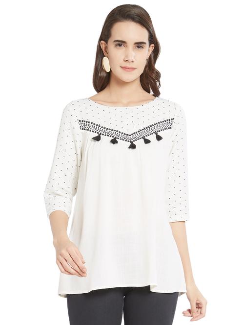 tassel detail embroidered top - 16304815 - Standard Image - 1