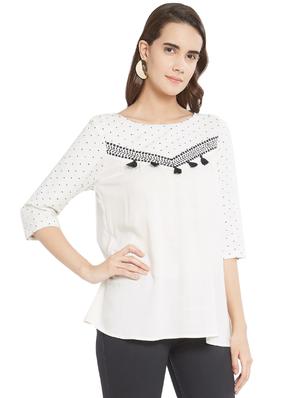 tassel detail embroidered top - 16304815 - Standard Image - 2