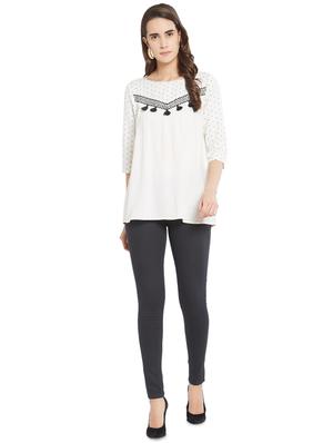 tassel detail embroidered top - 16304815 - Standard Image - 4