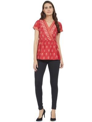 gather detail wrap top - 16304817 - Standard Image - 4