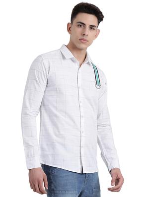 white checkered casual shirt - 16304903 - Standard Image - 2