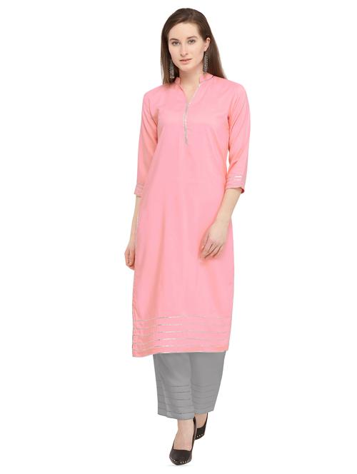 gota work kurta palazzo set - 16304921 - Standard Image - 1