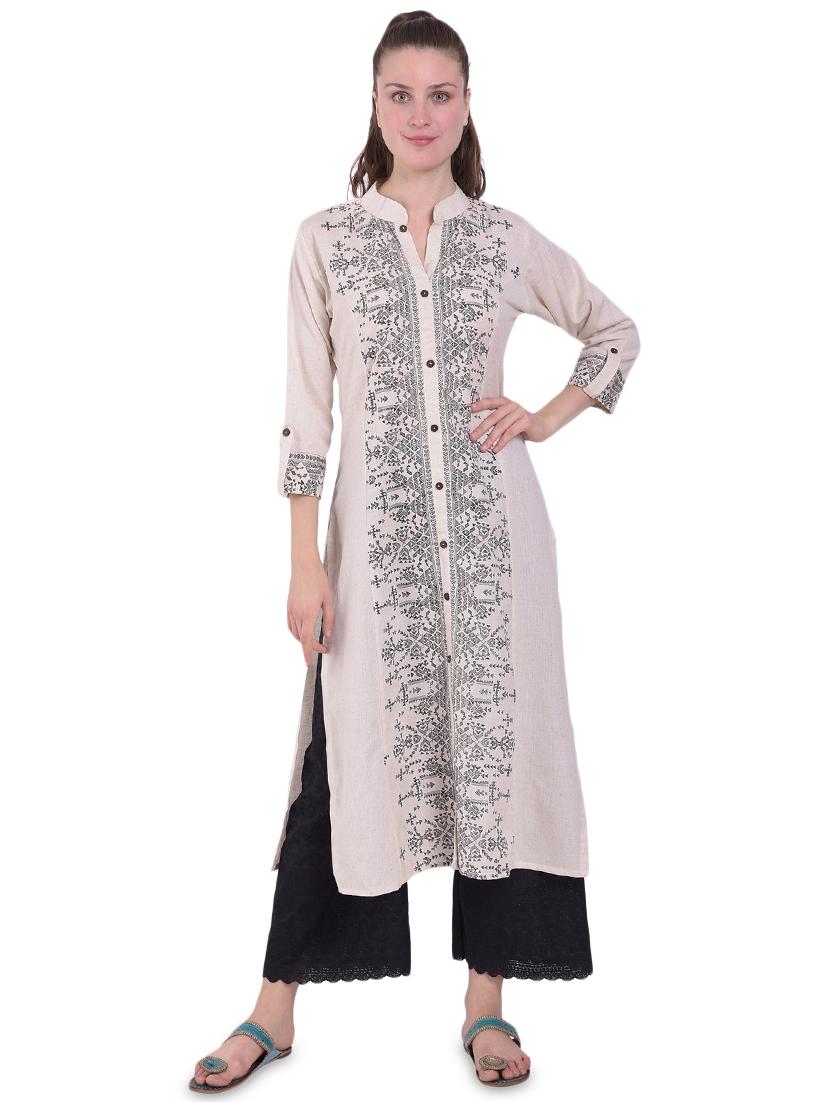 geometrical printed straight kurta - 16305021 - Zoom Image - 1