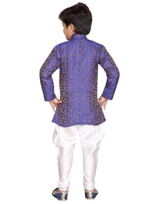 purple jute sherwani set - 16305102 - Standard Image - 3