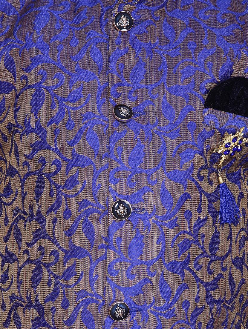 purple jute sherwani set - 16305102 - Zoom Image - 4