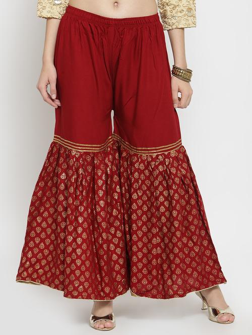 foil printed sharara - 16305124 - Standard Image - 1