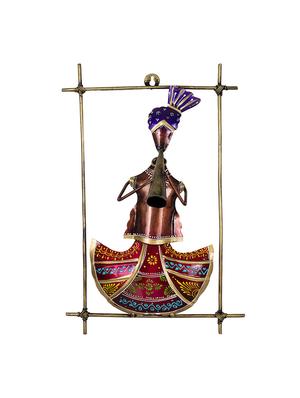 golden peacock handcrafted multicoloured men iron wall hanging showpiece - 16305196 - Standard Image - 2