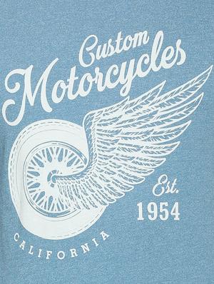 light blue chest print t-shirt - 16305673 - Standard Image - 4