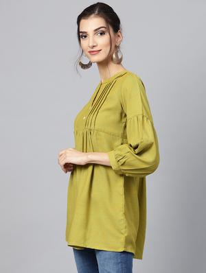 solid a-line kurti - 16305733 - Standard Image - 2